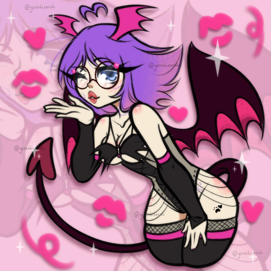 A kiss from the Succubus ( by @yasashi.tenshi on IG)